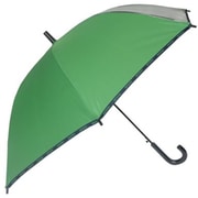 子供用傘 OUTDOOR PRODUCTS 55cm 無地ロゴ パイピング ジャンプ式 1コマ透明 グリーン 10002502