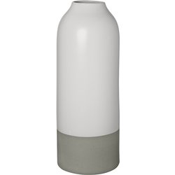 Stone ware vase matt WH/GY 0134-684