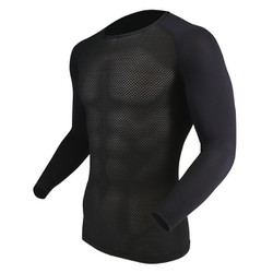 JW-715 [BODY TOUGHNESS 冷感3Dファーストレイヤー UVカットスリーブ クルーネックシャツ ブラック M]