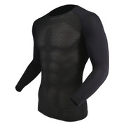 JW-715 [BODY TOUGHNESS 冷感3Dファーストレイヤー UVカットスリーブ クルーネックシャツ ブラック 3L]