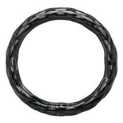 6910-05BK [シャイニーキルト ハンドルカバー Mサイズ（ハンドル直径38～39cm）ブラック キルト調タイプ]