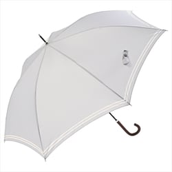 長傘 婦人用 晴雨兼用 セーラーボーダー スマートジャンプ 60cm ジャンプ式 グラスファイバー骨（親骨） UVカット加工 グレー 16192