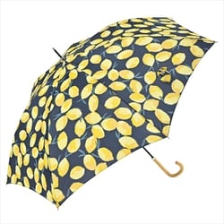 長傘 婦人用 晴雨兼用 レモン スマートジャンプ 60cm ジャンプ式 グラスファイバー骨（親骨） UVカット加工 ネイビー 16251