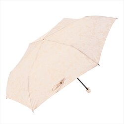 折りたたみ傘 婦人用 晴雨兼用 ウォーターカラースレンダーミニ 50cm 手開き式 UVカット加工 ベージュ 16342
