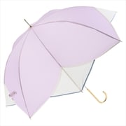 長傘 婦人用 晴雨兼用 フラワーパイピング 58cm 手開き式 グラスファイバー骨(親骨) UVカット加工 安全ろくろ ラベンダー 16434