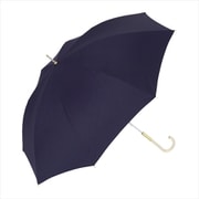 長傘 婦人用 晴雨兼用 Peach drop(ピーチドロップ)60 60cm 手開き式 グラスファイバー骨(親骨) UVカット加工 超はっ水 安全ろくろ ネイビー 16592