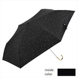 折りたたみ傘 晴雨兼用 遮光シャイニングスターミニ 50cm 手開き式 UVカット加工 遮光 遮熱 安全ろくろ ブラック 23581