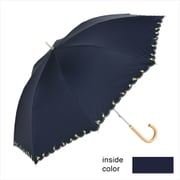 長傘 晴雨兼用 遮光シャイニングスター 50cm 手開き式 グラスファイバー骨(親骨) UVカット加工 遮光 遮熱 安全ろくろ ネイビー 23591