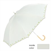 長傘 晴雨兼用 遮光シャイニングスター 50cm 手開き式 グラスファイバー骨（親骨） UVカット加工 遮光 遮熱 安全ろくろ オフホワイト 23592