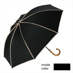 日傘 長傘 晴雨兼用 遮光パイピング 50cm 手開き式 UVカット加工 遮光 遮熱 ブラック 23691