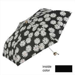折りたたみ傘 晴雨兼用 遮光マーガレットミニ 50cm 手開き式 UVカット加工 遮光 遮熱 安全ろくろ ブラック 23801