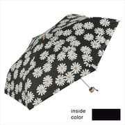 折りたたみ傘 晴雨兼用 遮光マーガレットミニ 50cm 手開き式 UVカット加工 遮光 遮熱 安全ろくろ ブラック 23801