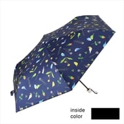 日傘 折傘 晴雨兼用 遮光ことりスレンダーミニ 50cm 手開き式 UVカット加工 遮光 遮熱 スレンダー ネイビー 23941