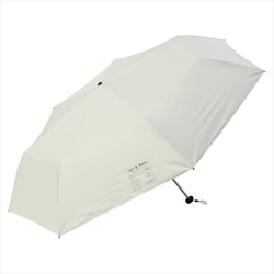 折りたたみ傘 晴雨兼用 遮光カーボン軽量ミニ58 58cm 手開き式 UVカット加工 遮光 遮熱 安全ろくろ オフホワイト 51742