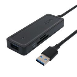 USB3.2 Gen2対応USBハブ 4ポート USB Aタイプ USB2.0カードリーダー搭載 ブラック USH-10G2A/BK