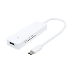 USB3.2 Gen2対応USBハブ 4ポート Type-Cタイプ USB2.0カードリーダー搭載 ホワイト USH-10G2C/WH
