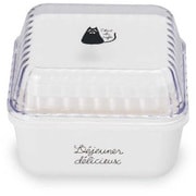 お弁当箱 2段 chat du cafe ネコ スクエアEMランチ 510ml ランチボックス クリアホワイト