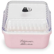 お弁当箱 2段 chat du cafe ネコ スクエアEMランチ 510ml ランチボックス クリアピンク