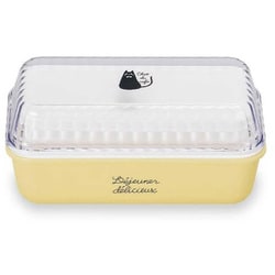 お弁当箱 2段 chat du cafe ネコ 長角EMランチ 590ml ランチボックス クリアイエロー