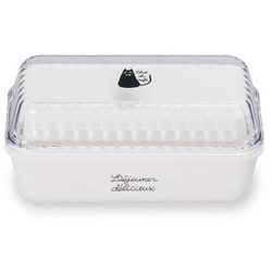 お弁当箱 2段 chat du cafe ネコ 長角EMランチ 590ml ランチボックス クリアホワイト