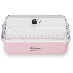 お弁当箱 2段 chat du cafe ネコ 長角EMランチ 590ml ランチボックス クリアピンク