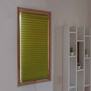 断熱スクリーン UVカット 小窓用 幅35×高さ90cm 突っ張り棒付き ハニカムシェード グリーン NHT-3106SS