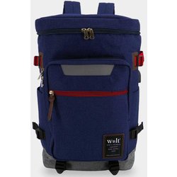 407-067Y [w*lt（ウォルト） リフレクション USBポート付き ボックスリュック NAVY]