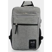 407-086Y [w*lt（ウォルト）リフレクション USBポート付き A4 メガボディバッグ Dk.GREY]