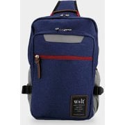 407-086Y [w*lt（ウォルト）リフレクション USBポート付き A4 メガボディバッグ NAVY]