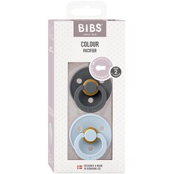 BIBS おしゃぶり カラー 2PK サイズ2 Iron/Baby Blue BIBS120223