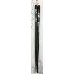 食洗箸 銀箔 ゼットン 市松 23cm グレー