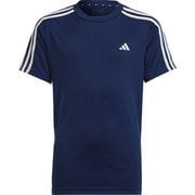 トレイン エッセンシャルズ AEROREADY スリーストライプス レギュラーフィットTシャツ TR-ES 3S SS ECL97 IC5677 ダークブルー/ホワイト J140サイズ [スポーツウェア トップス キッズ]
