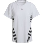 トレイン アイコンズ スリーストライプス 半袖Tシャツ TRAIN ICONS 3STEE CA028 HI1275 ホワイト/ブラック J/Mサイズ [トレーニングウェア 半袖シャツ レディース]