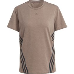 トレイン アイコンズ スリーストライプス 半袖Tシャツ TRAIN ICONS 3STEE CA028 HS2358 アースストレータ/ブラック J/Lサイズ [トレーニングウェア 半袖シャツ レディース]