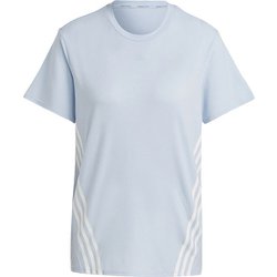 トレイン アイコンズ スリーストライプス 半袖Tシャツ TRAIN ICONS 3STEE CA028 HS2359 ブルードーン/ホワイト J/Lサイズ [トレーニングウェア 半袖シャツ レディース]