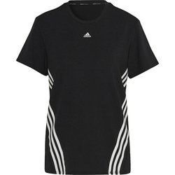 トレイン アイコンズ スリーストライプス 半袖Tシャツ TRAIN ICONS 3STEE CA028 HK6975 ブラック/ホワイト J/XLサイズ [トレーニングウェア 半袖シャツ レディース]