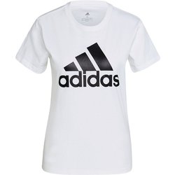 エッセンシャルズ ロゴ 半袖Tシャツ ESSENTIALS LOGO TEE 46361 GL0649 WHT/BLK J/Mサイズ [スポーツウェア 半袖シャツ レディース]