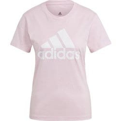 エッセンシャルズ ロゴ 半袖Tシャツ ESSENTIALS LOGO TEE 46361 GL0726 クリアピンク/ホワイト J/OTサイズ [スポーツウェア 半袖シャツ レディース]