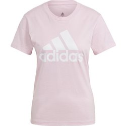 エッセンシャルズ ロゴ 半袖Tシャツ ESSENTIALS LOGO TEE 46361 GL0726 クリアピンク/ホワイト J/Sサイズ [スポーツウェア 半袖シャツ レディース]