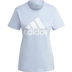 エッセンシャルズ ロゴ 半袖Tシャツ ESSENTIALS LOGO TEE 46361 IC0637 ブルードーン/ホワイト J/Lサイズ [スポーツウェア 半袖シャツ レディース]