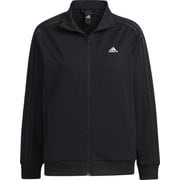 スリーストライプス ルーズフィット ダブルニット トラックトップ BUJ49 IA5193 BK/BK J/Lサイズ [スポーツウェア ジャケット レディース]