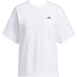 ルーズフィット 半袖Tシャツ WORDING SS TEE BWE93 IA5249 ホワイト J/Lサイズ [スポーツウェア 半袖シャツ レディース]