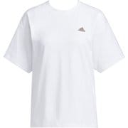 ルーズフィット 半袖Tシャツ WORDING SS TEE BWE93 IA5249 ホワイト J/Lサイズ [スポーツウェア 半袖シャツ レディース]