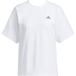ルーズフィット 半袖Tシャツ WORDING SS TEE BWE93 IA5249 ホワイト J/XLサイズ [スポーツウェア 半袖シャツ レディース]