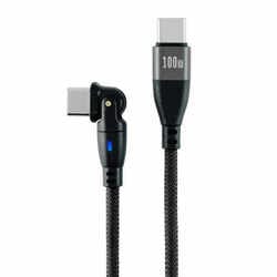 180°回転コネクター搭載 最大PD100W充電対応 Type-C to Type-Cケーブル 1.0m ブラック 180RPD-10M-BK
