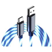 USB充電&同期ケーブル 1.2m USB-A to C ブルーLED AJ-637