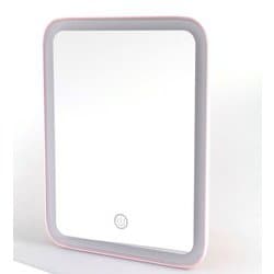 LEDライトメイクアップミラー ピンク YBM-1730PK
