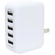 軽量 AC充電器 最大出力2.4A USB-A×5 スマートIC搭載 5台同時充電可能 白 IPA-60U2/WH