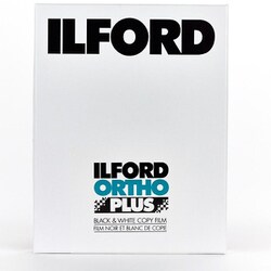 ILFORD ORTHO+ 8×10インチ 25枚 モノクロシートフィルム 800166