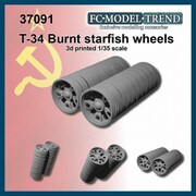 FC37091 現用 露/ソビエト T-34戦車戦後型 燃え尽きたスターフィッシュ型転輪 1両分 [1/35スケール プラモデルパーツ]